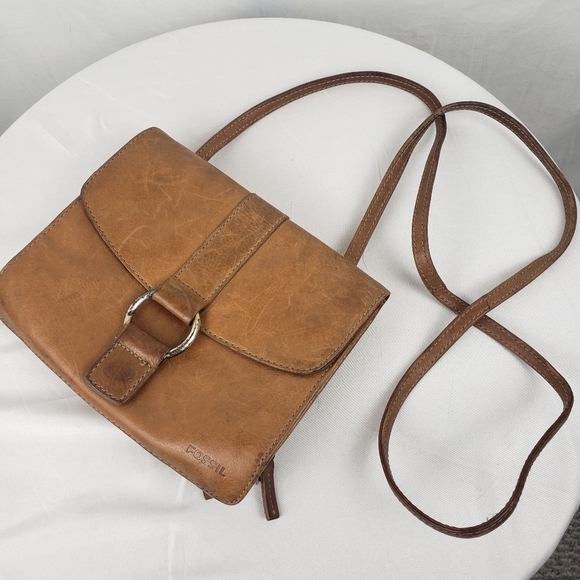 Fossil Tan Leather Crossbody Purse Small - Picture 3 of 8